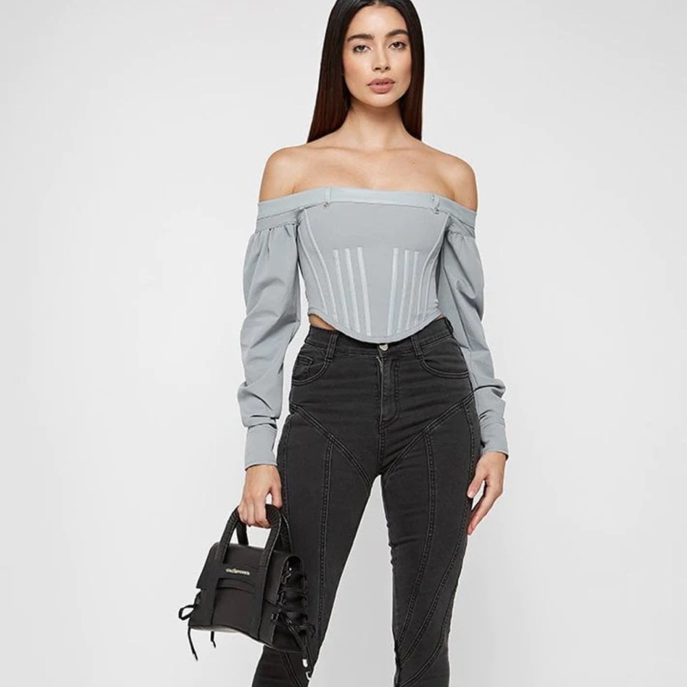 MANIERE DE VOIR ⭐️ CROP TOP ⭐️ PRINCESS SLEEVES ⭐️ ONLY TRIED ON ONCE